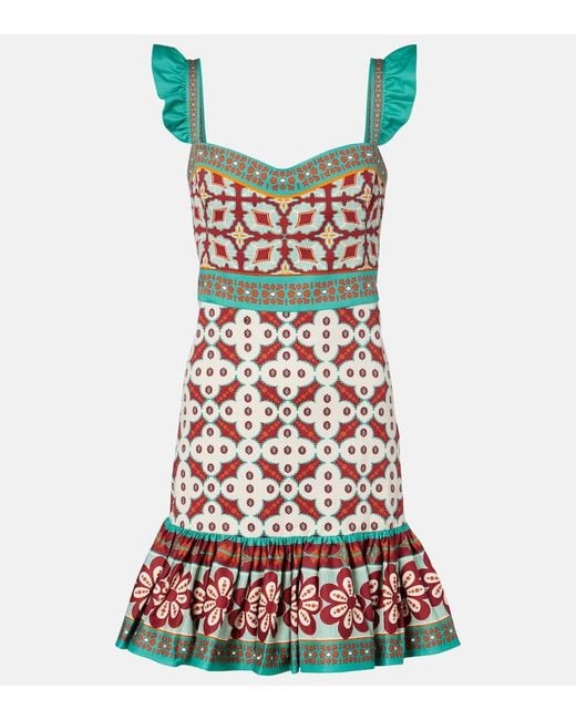 LaDoubleJ Red Mini Gingerbread Printed Minidress