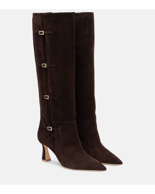 Malone Souliers Black Nolan 70 Suede Knee-High Boots
