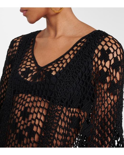 Anna Kosturova Black Kaftan Aus Haekelstrick