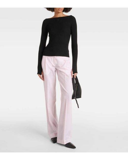 Coperni Pink Low-Rise-Hose Aus Schurwolle