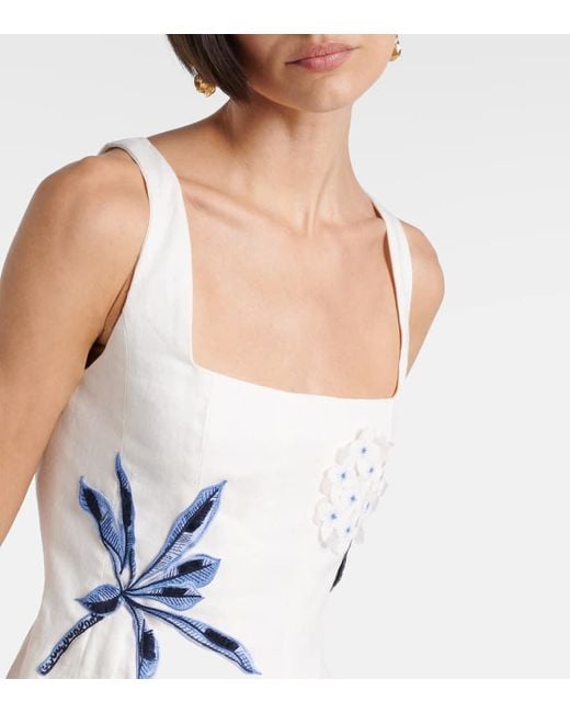 Robe Midi Frontera Wild Brodee En Lin Agua Bendita en coloris White