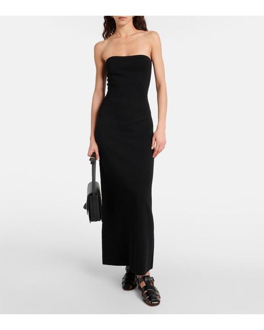 Gabriela Hearst Black Calderon Wool, Silk, And Cashmere Maxi Dress