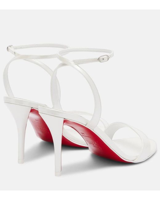 Christian Louboutin White Miss Z 80 Patent Leather Sandals