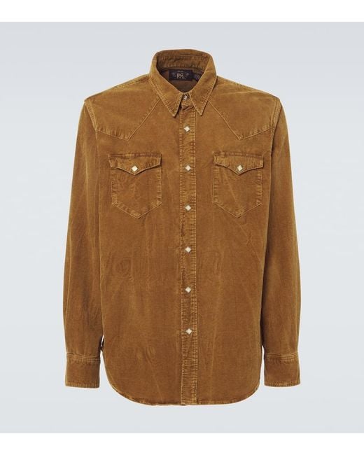 Camisa Buffalo West De Pana De Algodon RRL de hombre de color Green