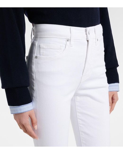 Veronica Beard White Beverly High-Rise Flared Jeans