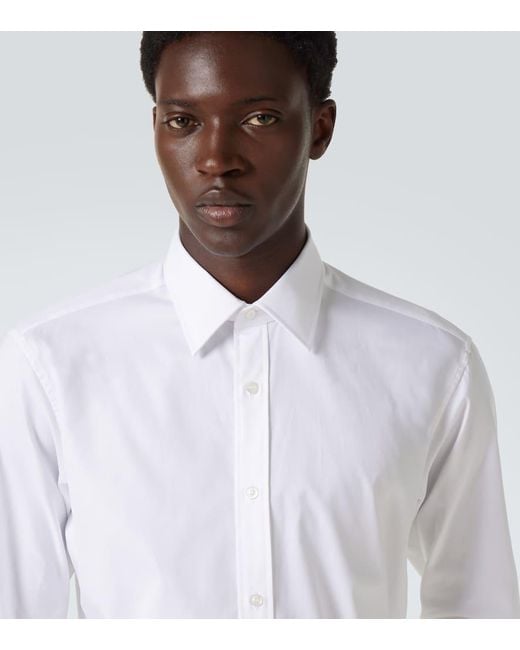 Charvet White Cotton Poplin Shirt for men