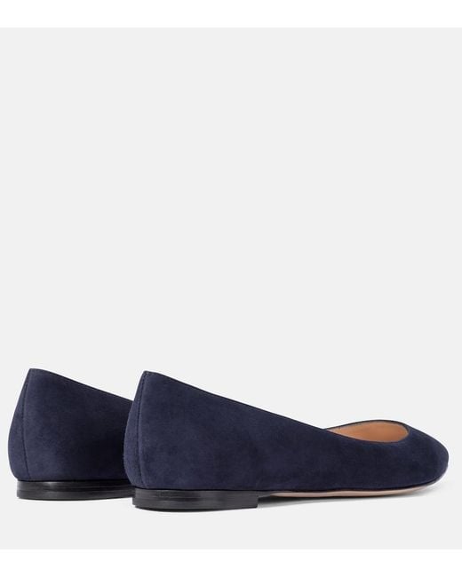 Gianvito Rossi Blue Gianvito Suede Ballet Flats