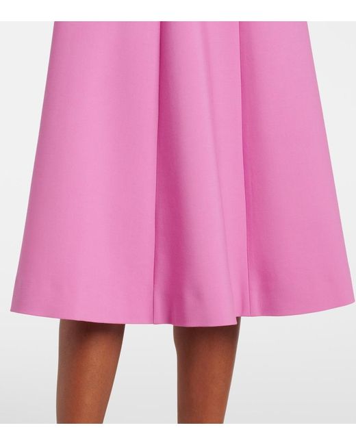 Oscar de la Renta Pink Wool-Blend Midi Dress