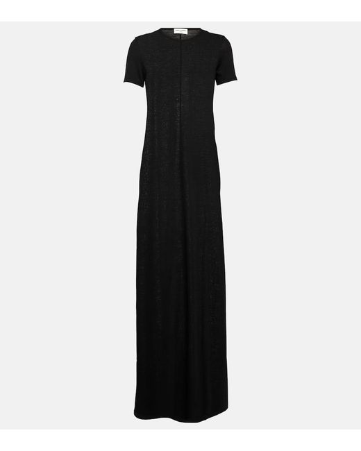 Saint Laurent Black Wool Jersey T-shirt Dress