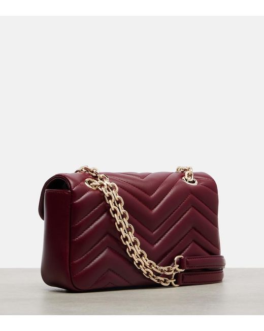 Gucci Red Gg Marmont Small Leather Shoulder Bag