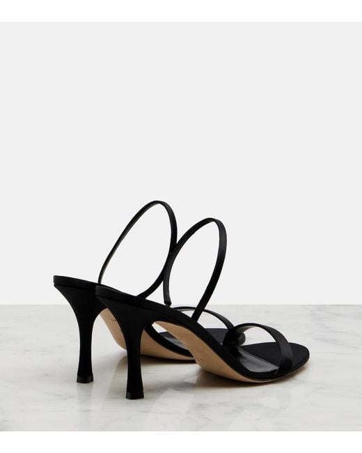 The Row Black Ella Satin Slingback Sandals