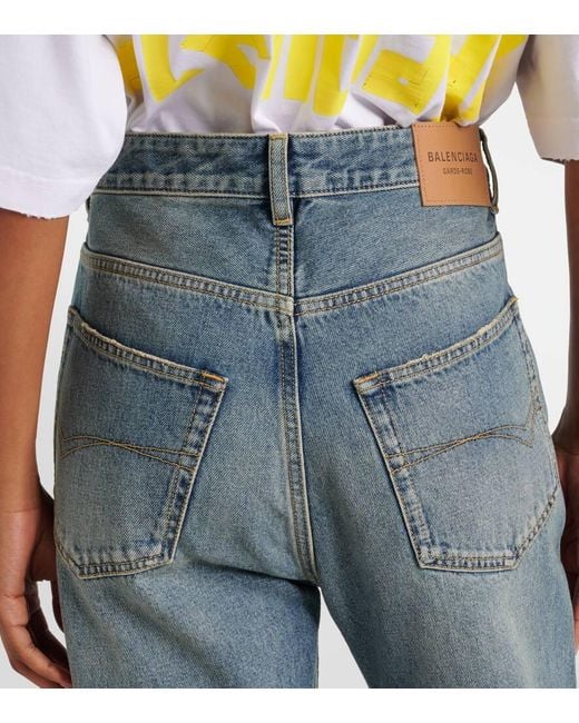 Balenciaga Blue Mid-Rise Flared Jeans