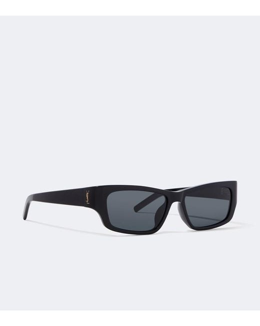 Saint Laurent Black Sl M182 Jazz Rectangular Sunglasses for men