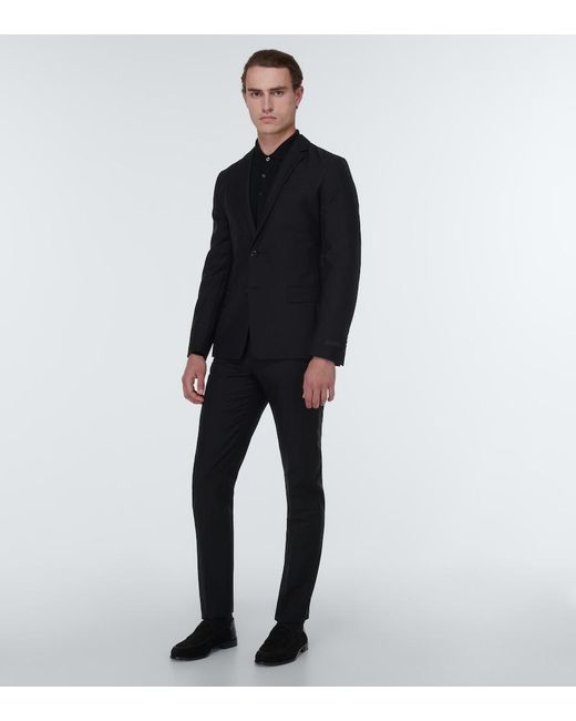 Christian Louboutin Black Penny No Back Suede And Croc-Effect Loafers for men