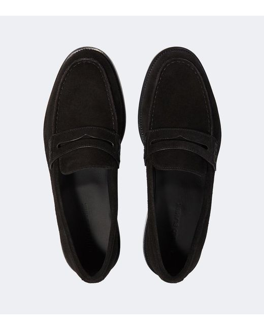Manolo Blahnik Black Perry Suede Penny Loafers for men