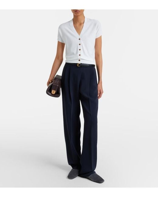 Max Mara White Crepe Cardigan