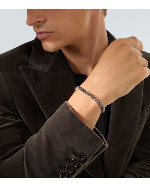 David Yurman Metallic Armory Sterling Bracelet With Diamonds for men