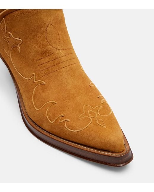Gabriela Hearst Brown Capitana Suede Cowboy Boots
