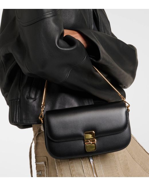 A.P.C. Black Grace Leather Shoulder Bag