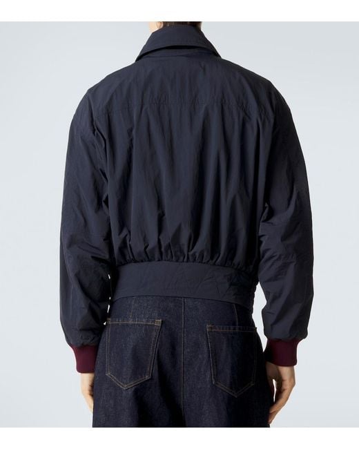 Dries Van Noten Blue Jersey Blouson Jacket for men
