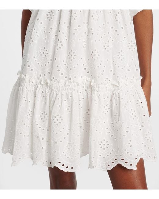 Poupette White Cruz Broderie Anglaise Cotton Minidress