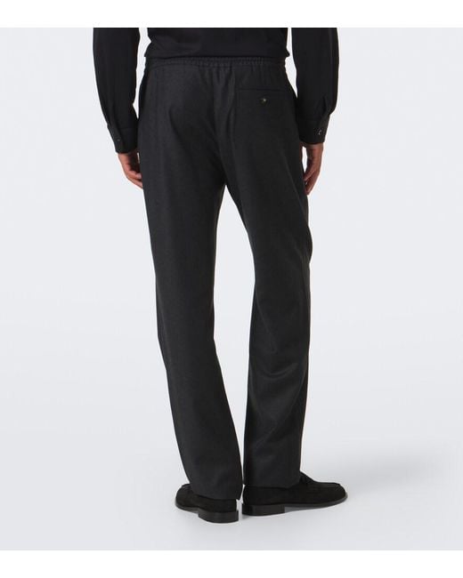 Agnona Black Virgin Wool Slim Pants for men