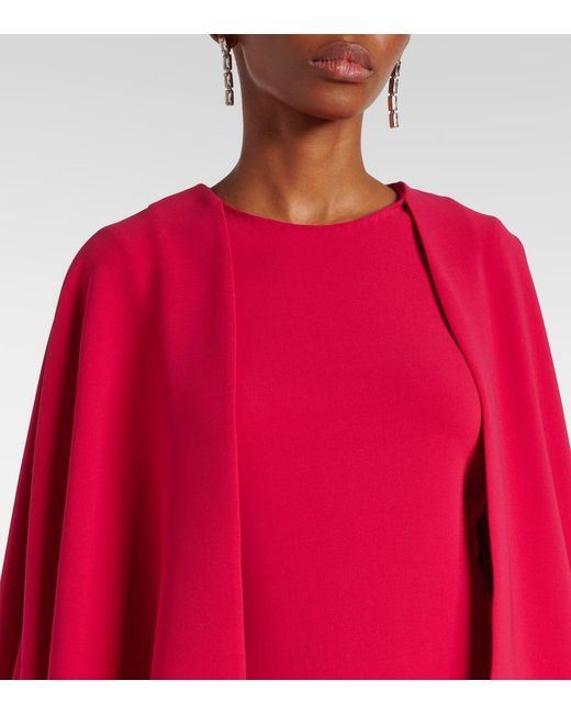 Robe Longue En Soie Melangee Oscar de la Renta en coloris Red