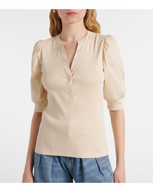 Top Coralee En Mezcla De Algodon Veronica Beard de color Natural