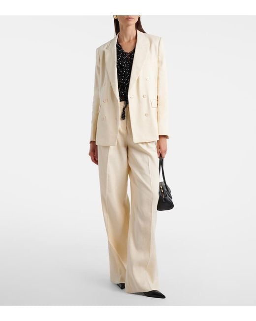 Dorothee Schumacher White Casual Sophistication Linen And Cotton Wide-Leg Pants