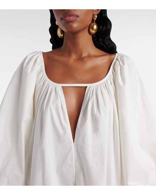 Adriana Degreas White Minikleid Aus Einem Baumwollgemisch