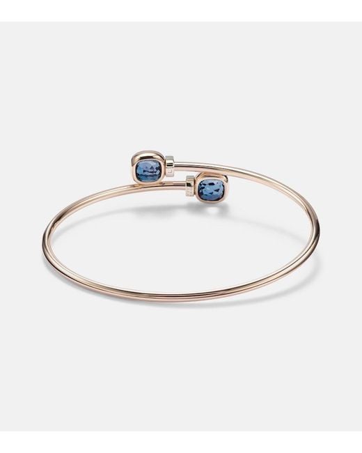 Pomellato White Nudo 18Kt Bangle With Topazes And Diamonds