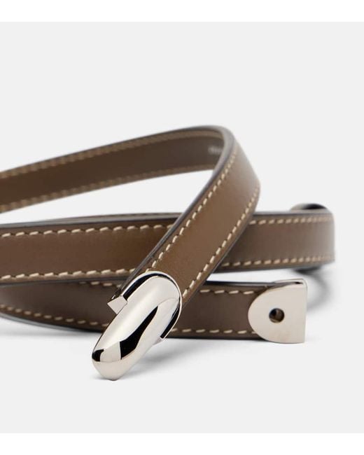 SAVETTE Brown Guertel Symmetry Aus Leder