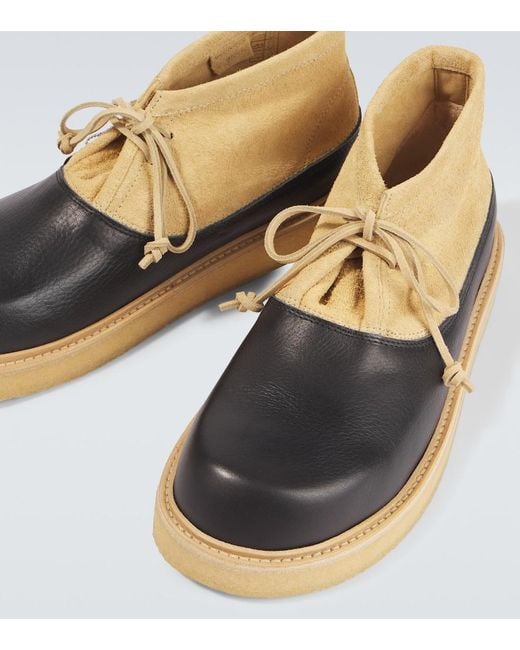 Marni Natural Leather And Suede Desert Boots for men