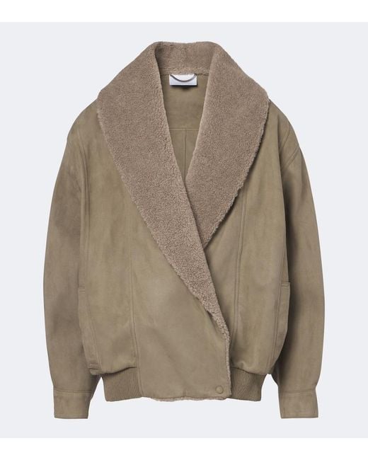 Stella McCartney Natural Oversized Teddy-Trimmed Blouson Jacket