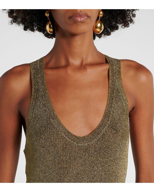 Isabel Marant Brown Metallic Knit Tank Top