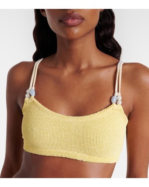 Hunza G Yellow Cassie Beaded Bikini