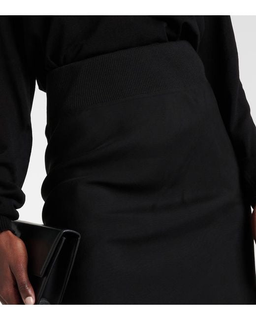 Rick Owens Black Silk Maxi Skirt