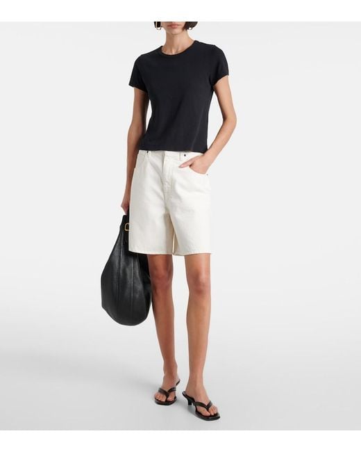 SLVRLAKE Denim White Square Denim Shorts