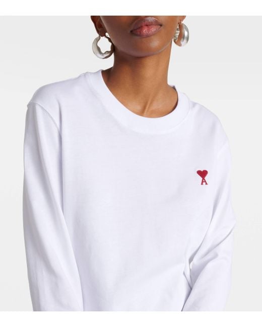 AMI White Ami De Cour Cotton Jersey Sweatshirt