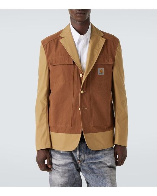 Junya Watanabe Brown X Carhartt Cotton Canvas Jacket for men