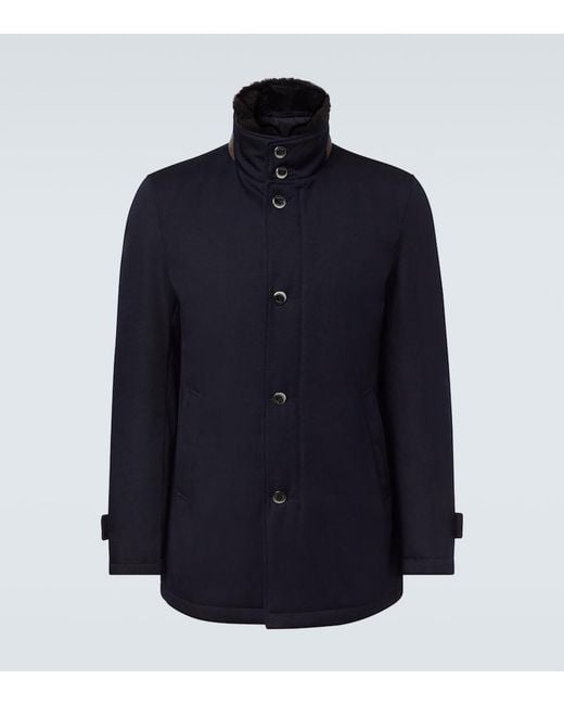 Herno Blue Virgin Wool Jacket for men