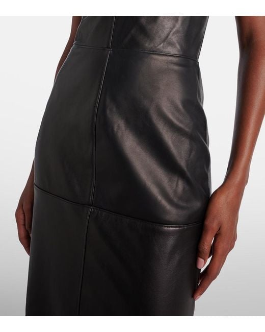 Nensi Dojaka Black Leather Corset Dress