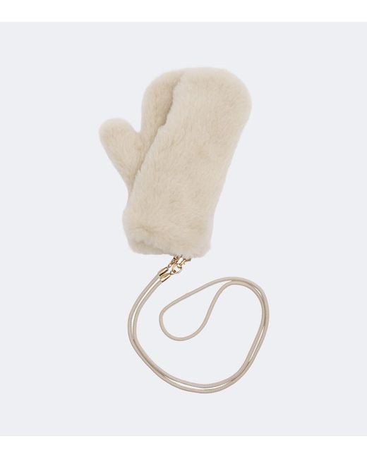 Max Mara White Alpaca, Wool, And Silk Teddy Mittens