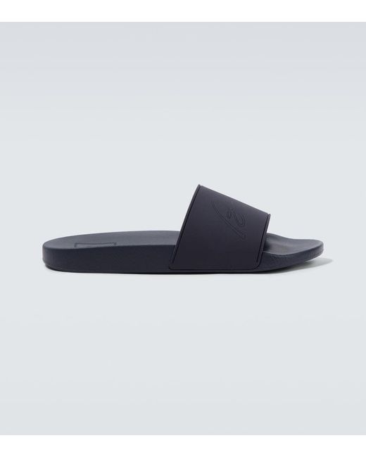 Brioni Blue Logo Slides for men