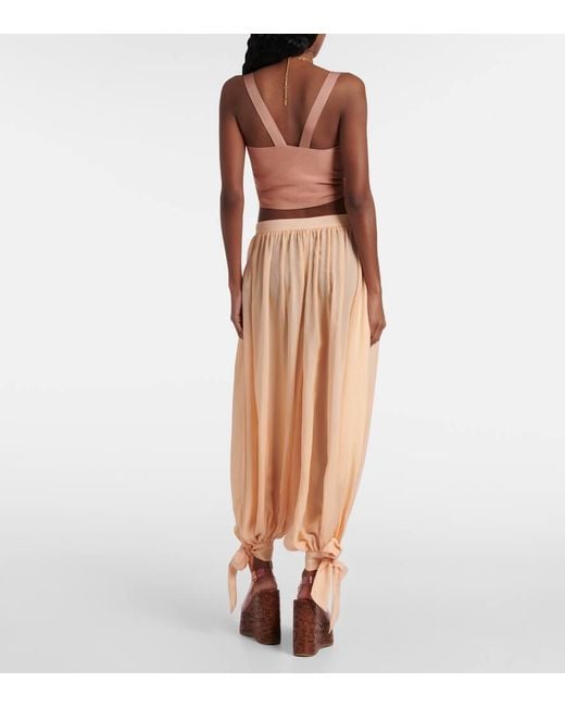 Chloé Orange Hose Aus Seiden-Charmeuse