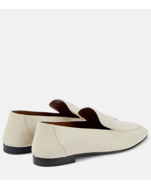 Le Monde Beryl White Leather Loafers