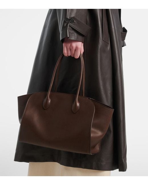 The Row Brown Marlo 12 Leather Tote Bag