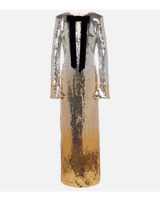 Nina Ricci Metallic Robe mit Pailletten