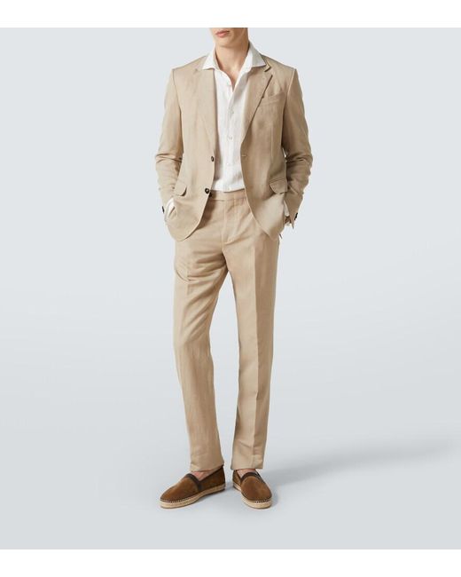 Thom Sweeney White Linen Shirt for men