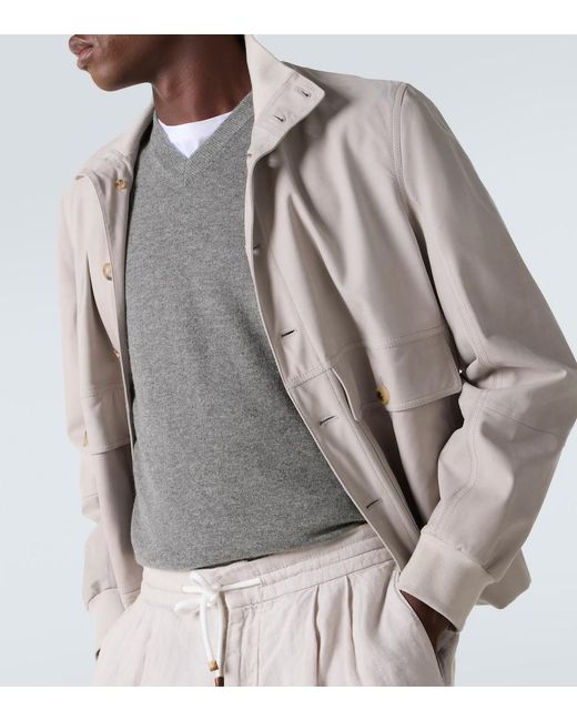 Brunello Cucinelli Gray Cashmere Vest for men